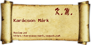 Karácson Márk névjegykártya